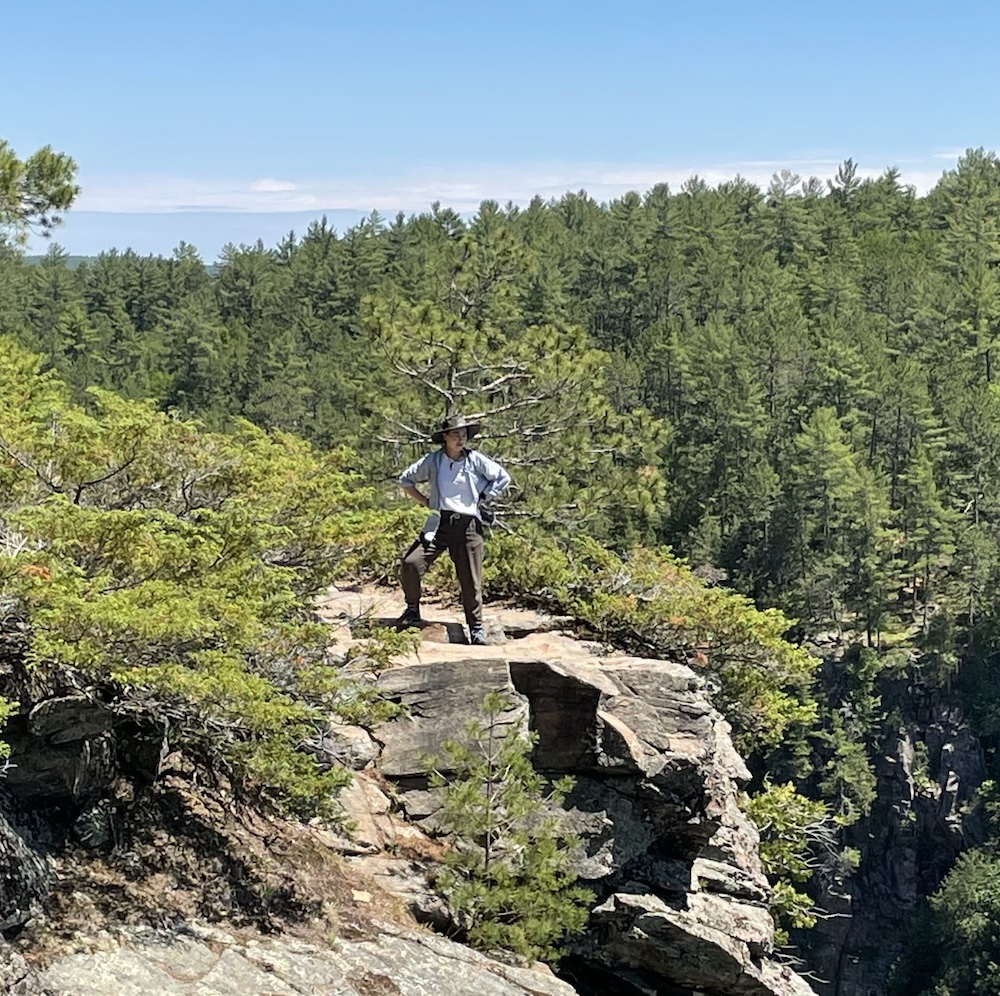 The Good Day group on a trail